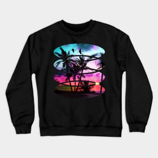 sunset beach In the 80s vintage style Crewneck Sweatshirt